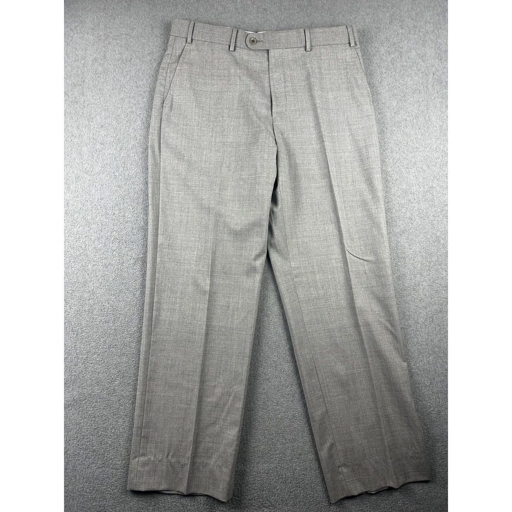 6 East Pants Mens 34x30 Gray Wool Dress Trousers Reda ATTO Italian Fabric Lined